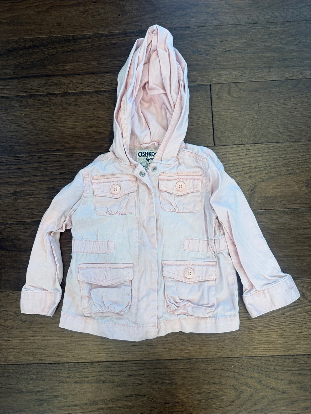 OshKosh B'gosh Pale Pink Hooded Girls Spring Jacket Size 2T - C11-612